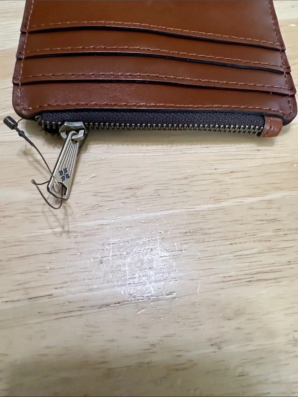 Patricia Nash Chestnut Brown Embossed Leather Card Holder
